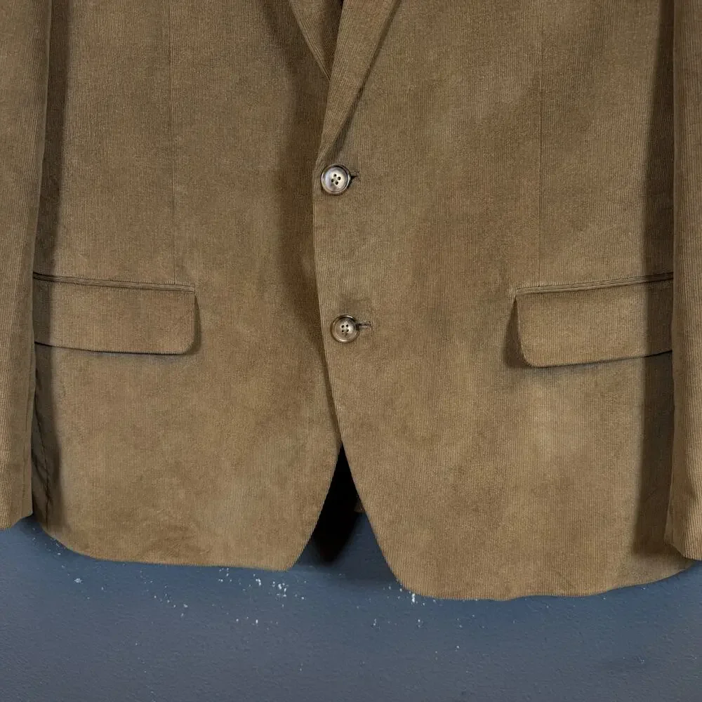 Lauren Ralph Lauren 44s men’s beige velvet blazer 2 dots suit jacket
